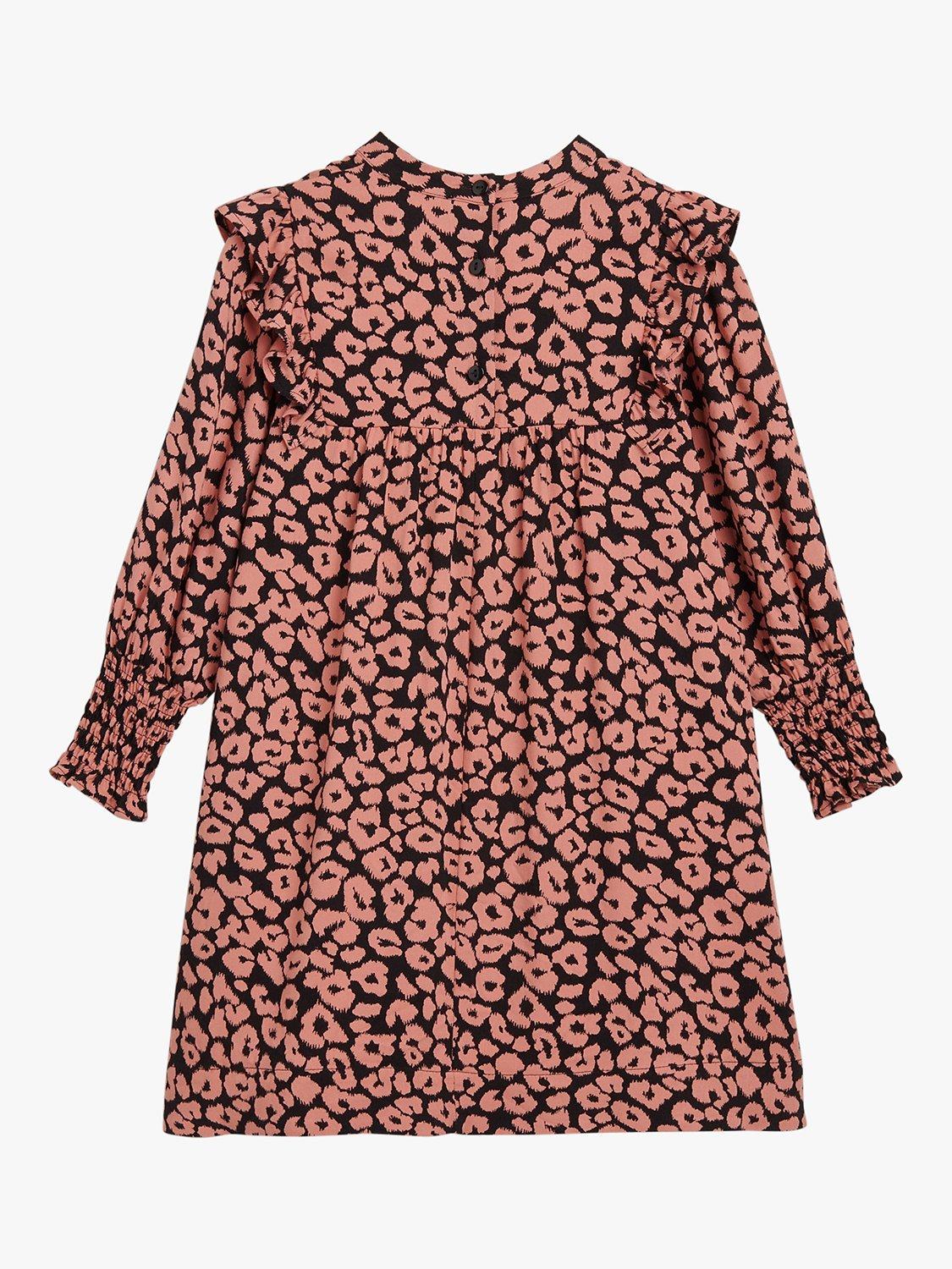 Product image 6 of 7, which shows Whistles Kids' Avery Fuzzy Leopard Dress, Pink/Multi, 3-4 years