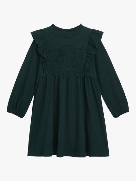 Whistles Kids' Una Tunic Dress, Dark Green, Dark Green