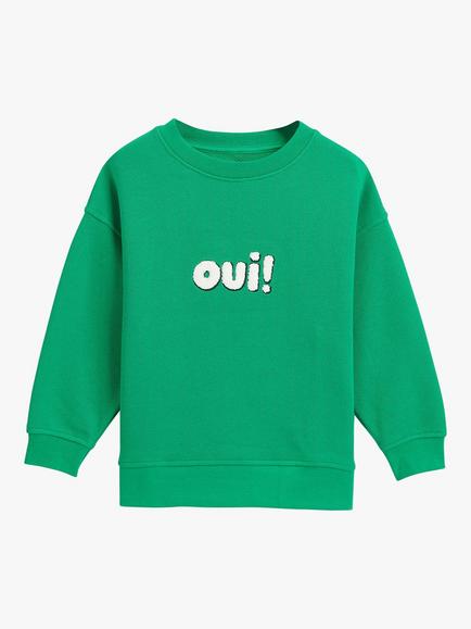 Whistles Kids' Oui Sweatshirt, Green, Green