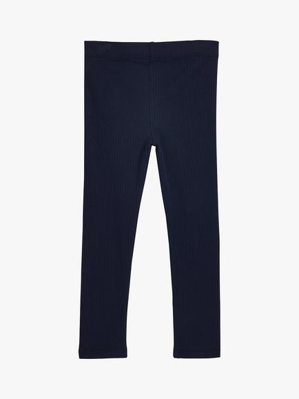 Whistles Kids' Ribbed Leggings - view 2, Navy