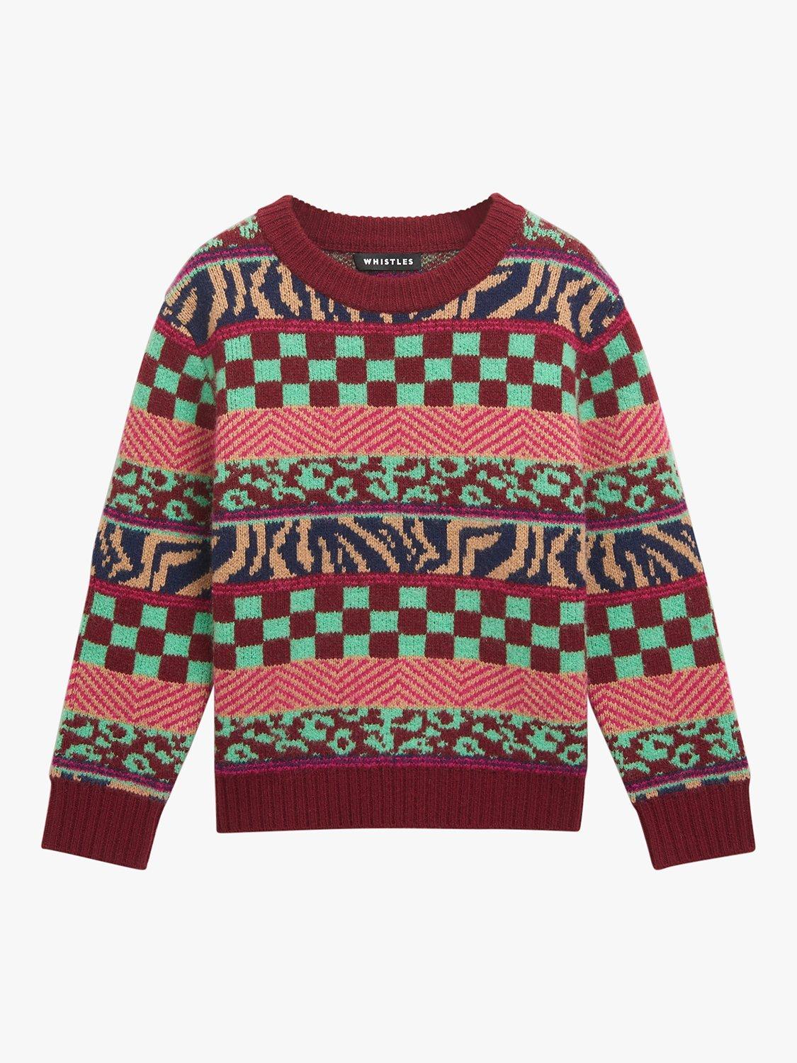 Product image 5 of 6, which shows Whistles Kids' Jacquard Jumper, Multi, 3-4 years