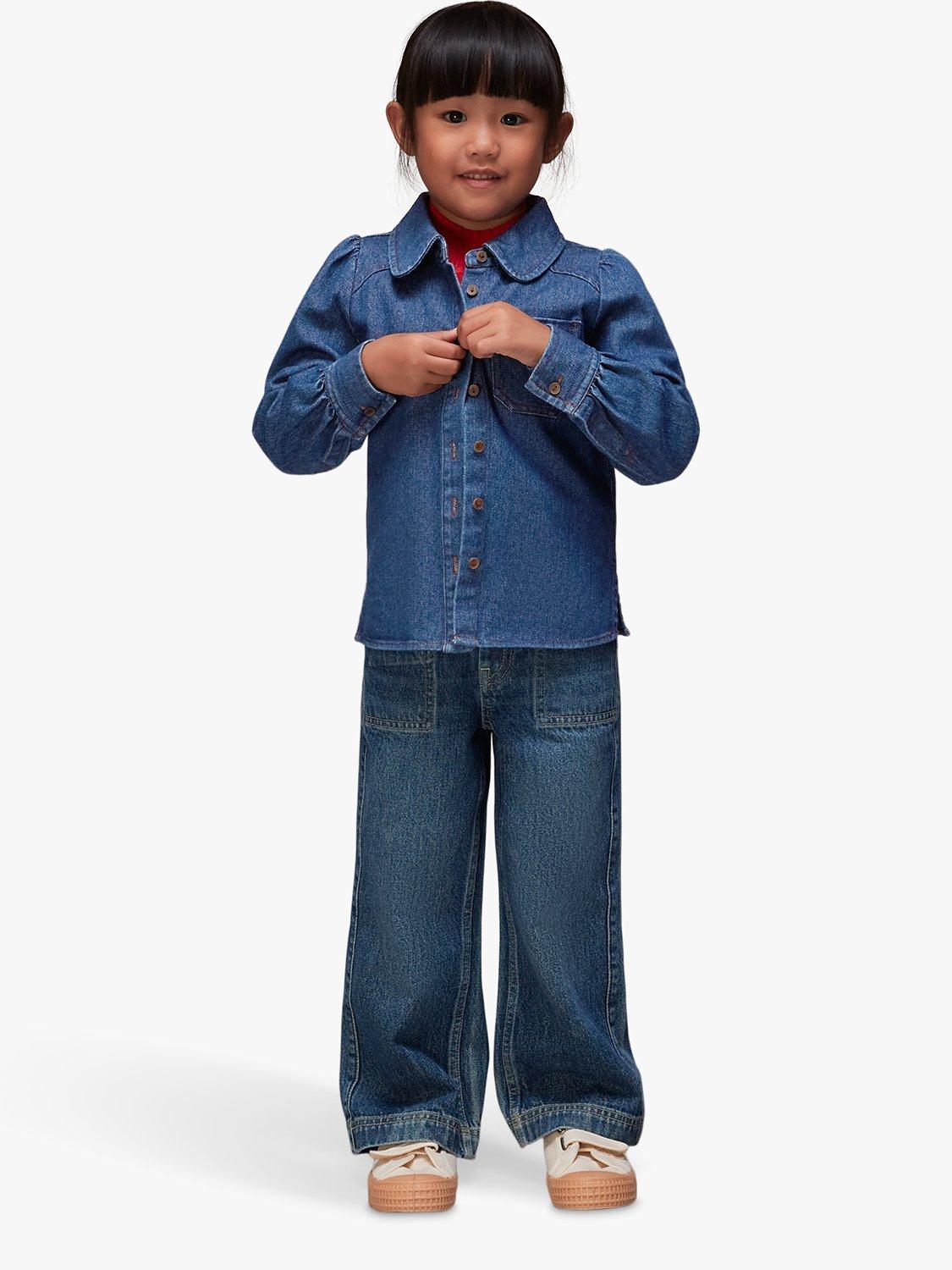 Whistles Kids' Hazel Denim Shirt, Blue, 3-4 years