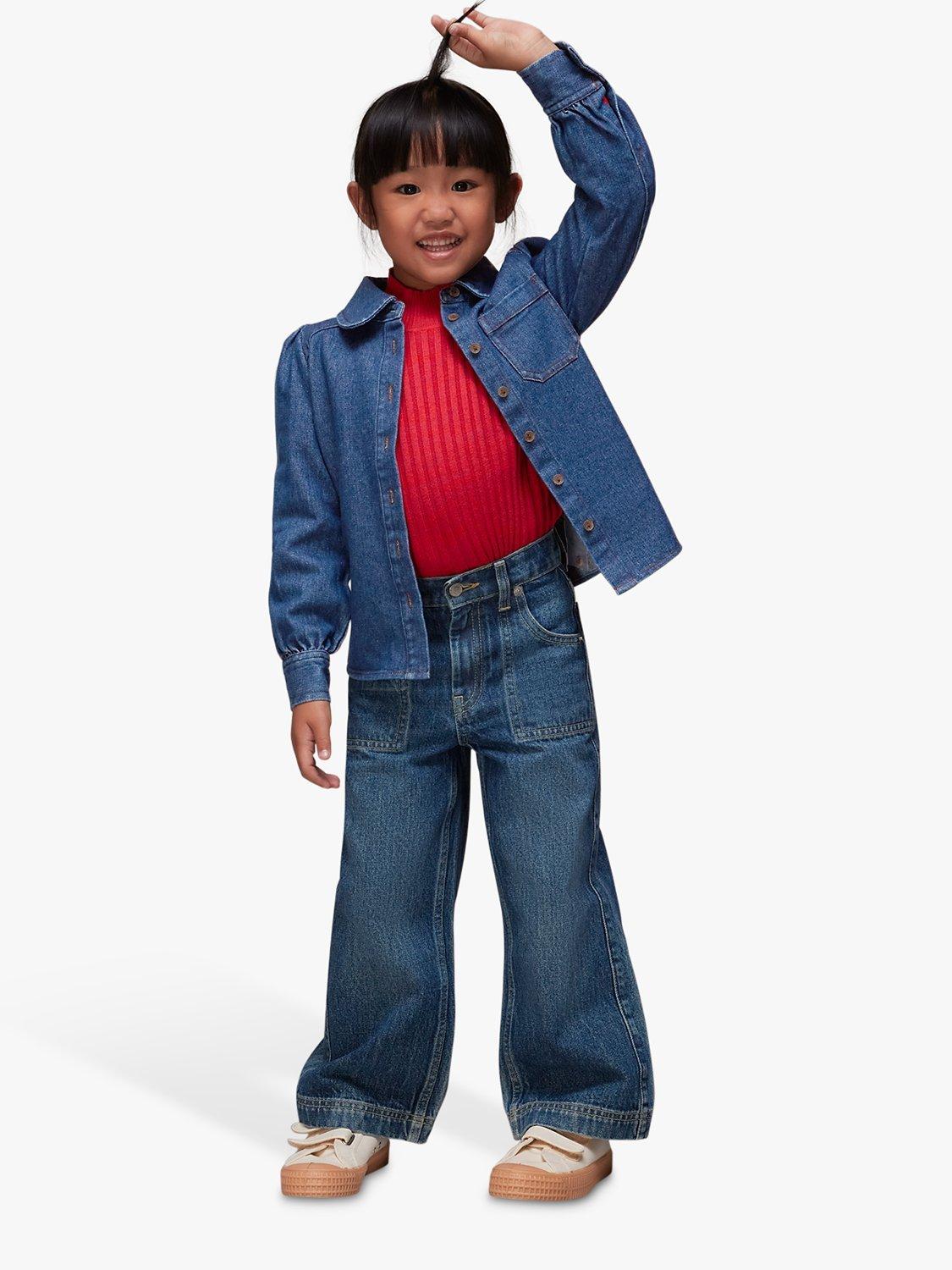 Whistles Kids' Hazel Denim Shirt, Blue, 3-4 years