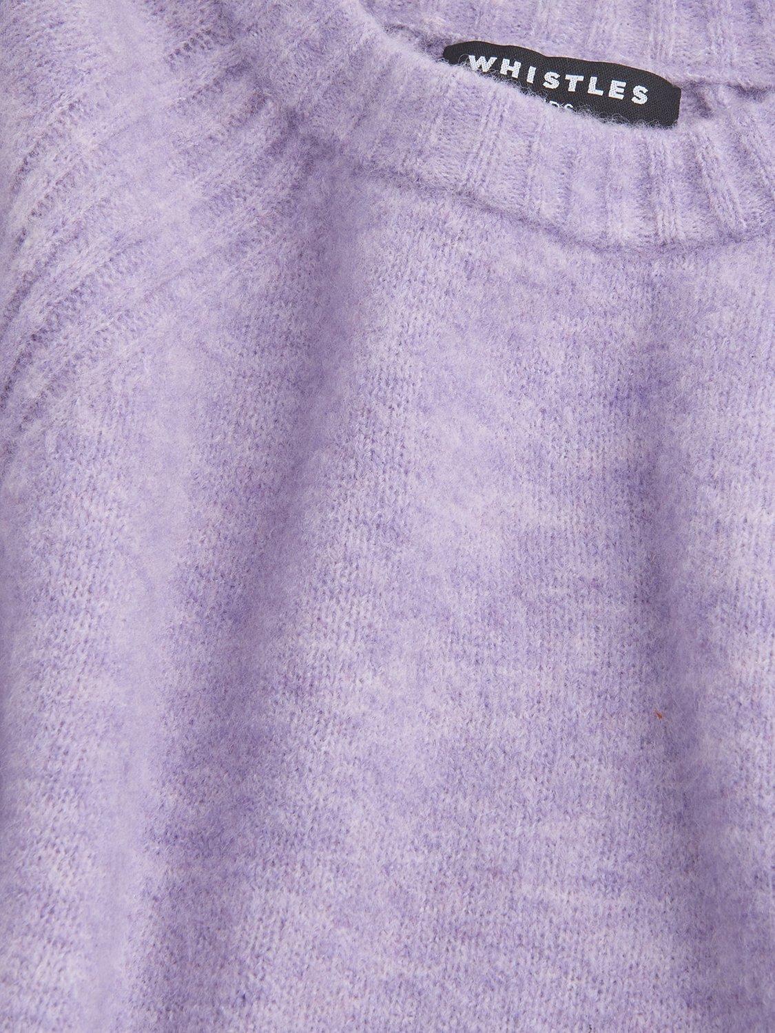 Product image 3 of 3, which shows Whistles Kids' Textured Crew Neck Jumper, Lilac, 3-4 years