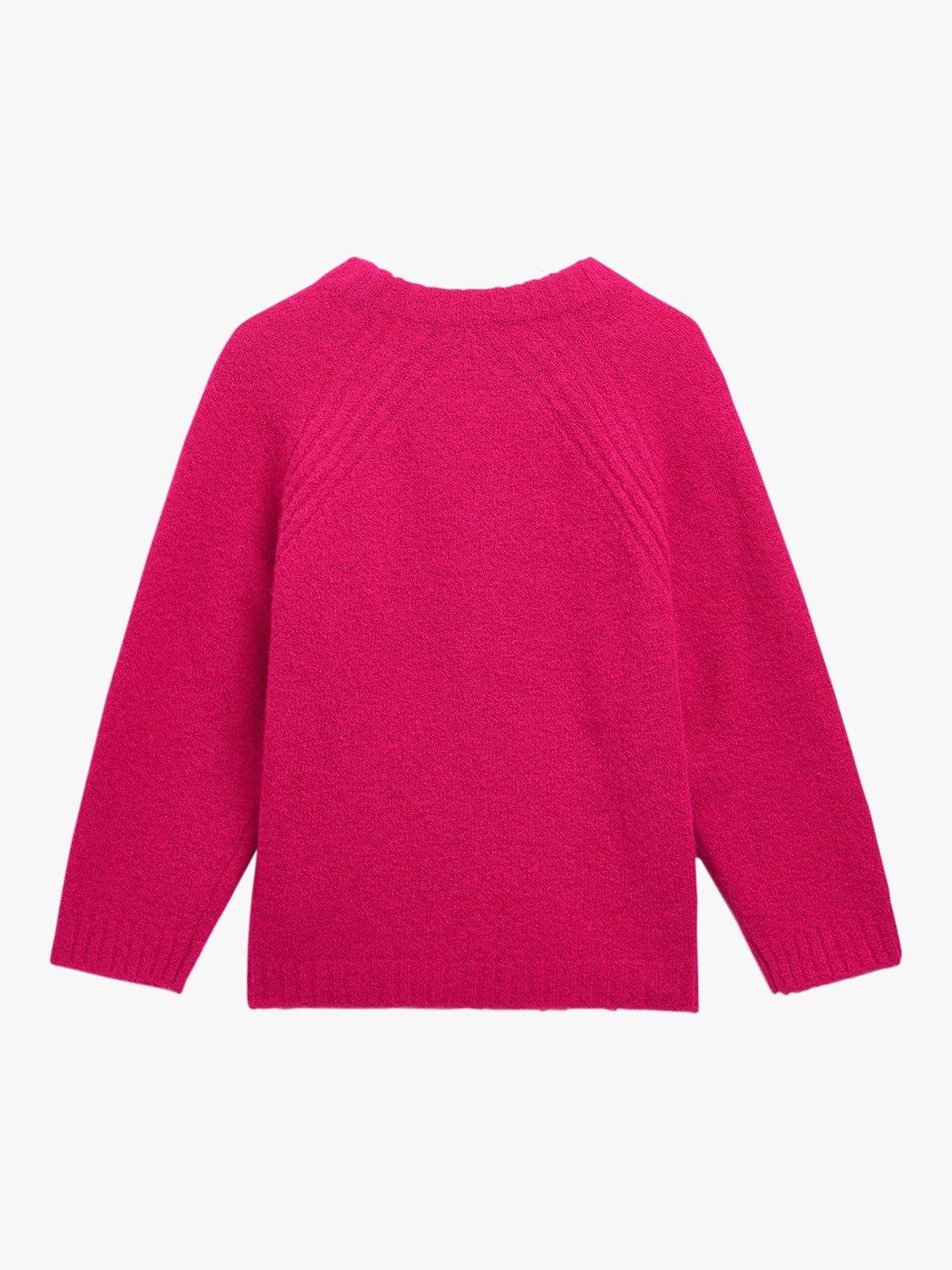 Product image 6 of 6, which shows Whistles Kids' Textured Crew Neck Jumper, Pink, 7-8 years