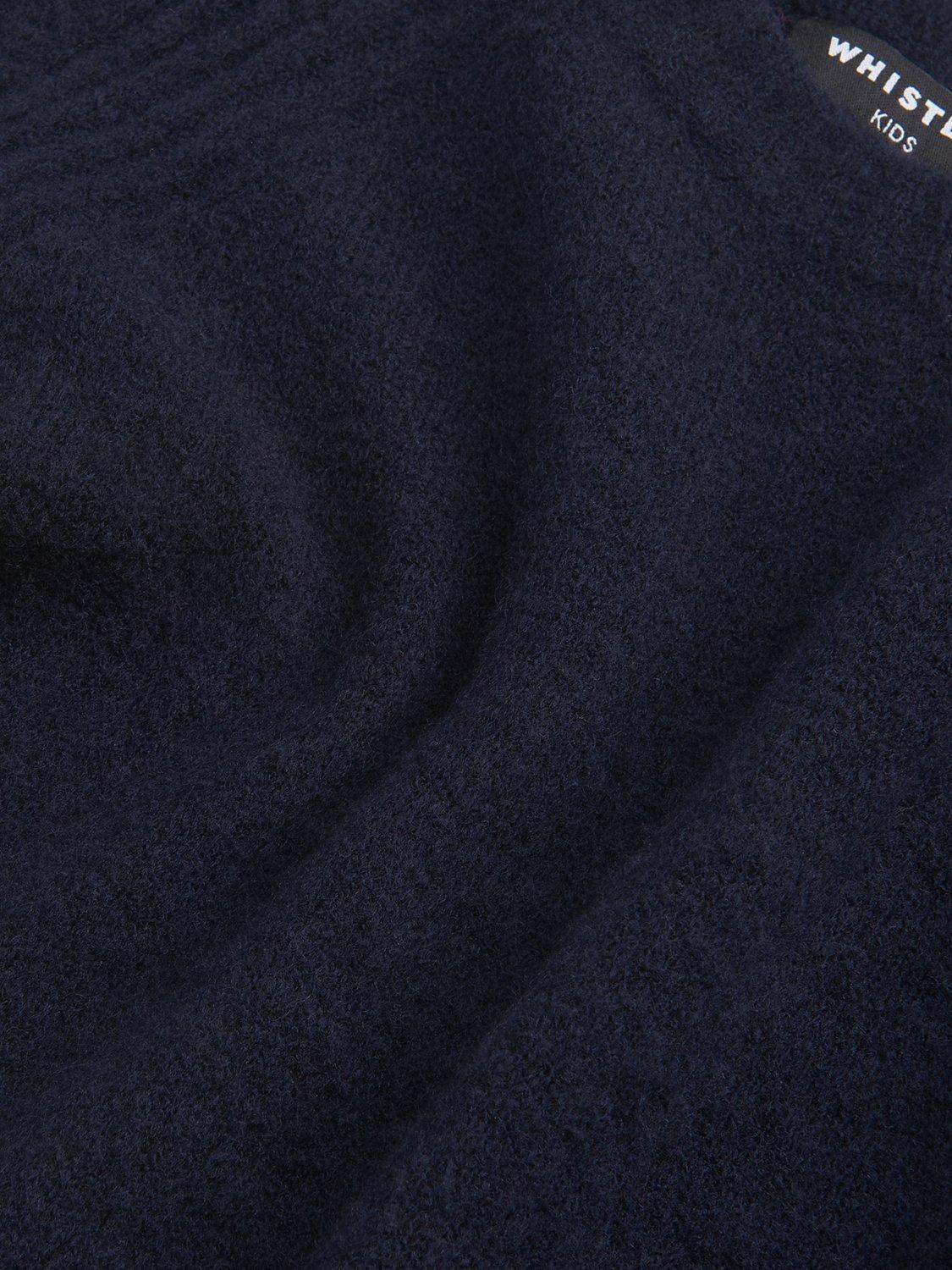 Product image 3 of 3, which shows Whistles Kids' Textured Crew Neck Jumper, Navy, 3-4 years