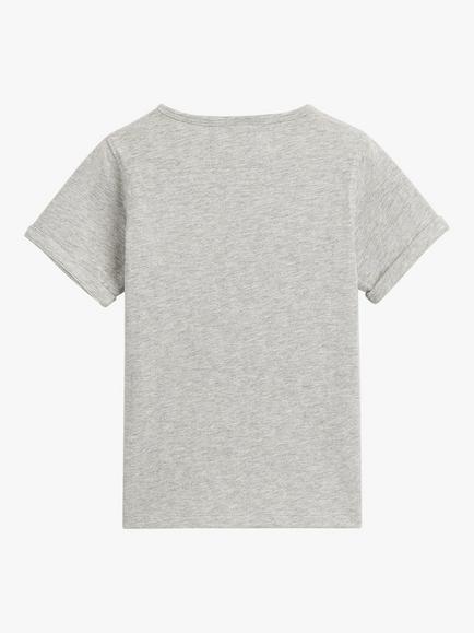 Whistles Kids' Organic Cotton Monster Embroidered T-Shirt - view 2, Grey Marl