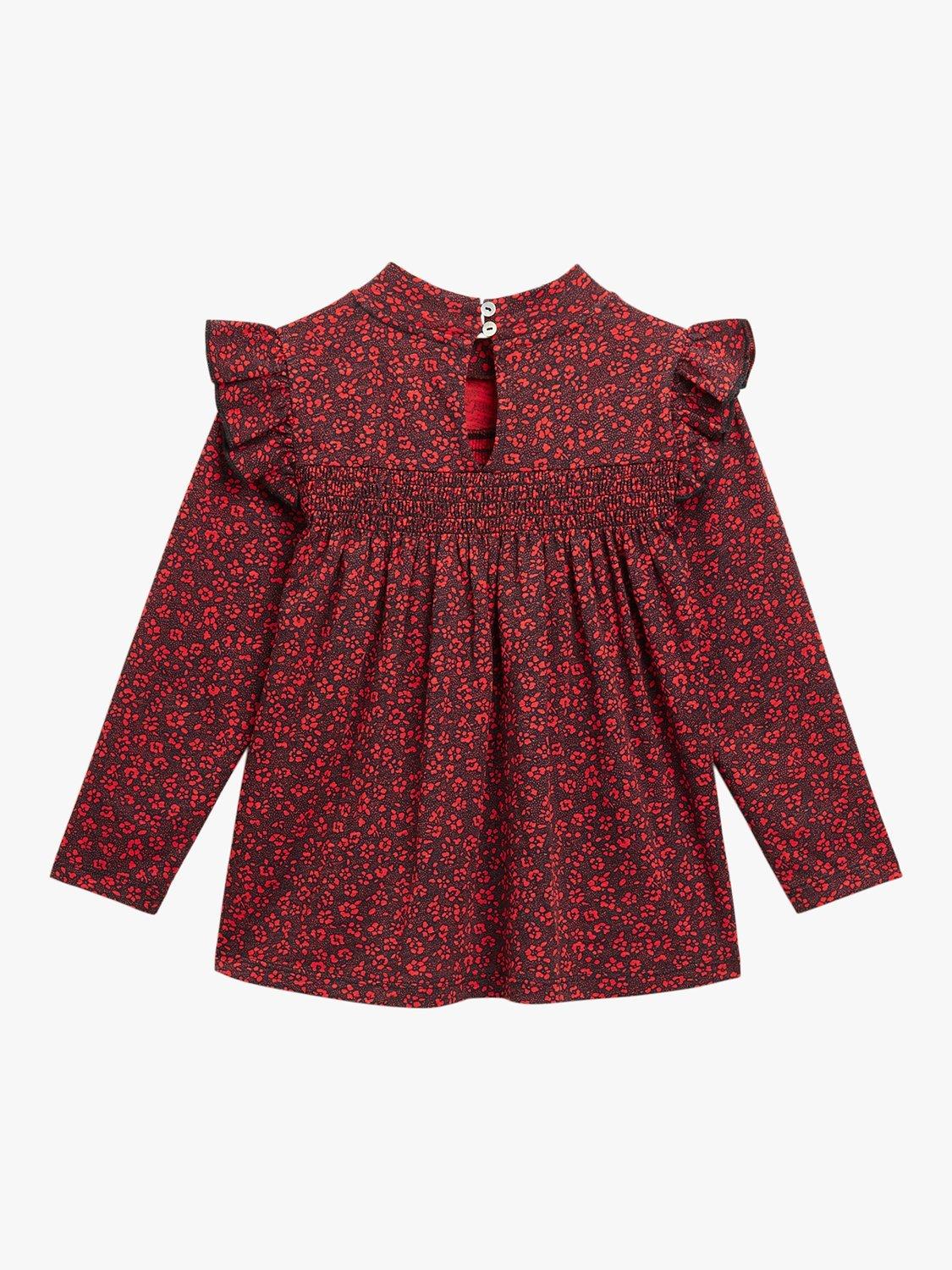 Product image 4 of 5, which shows Whistles Kids' Eddie Pansy Dot Top, Red/Multi, 6-7 years