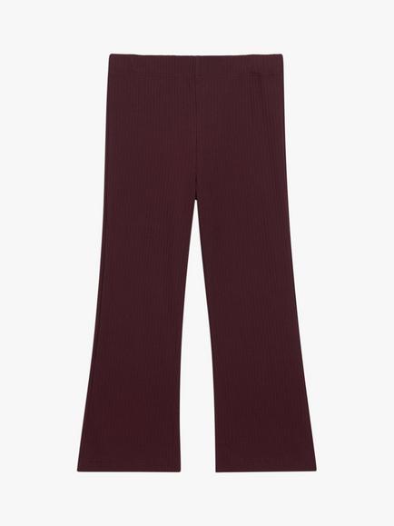 Whistles Kids' Ribbed Flare Trousers, Aubergine, Aubergine