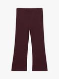 Whistles Kids' Ribbed Flare Trousers, Aubergine