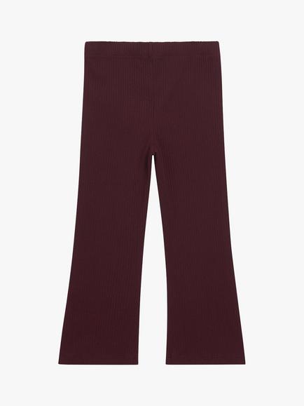 Whistles Kids' Ribbed Flare Trousers, Aubergine - view 2, Aubergine