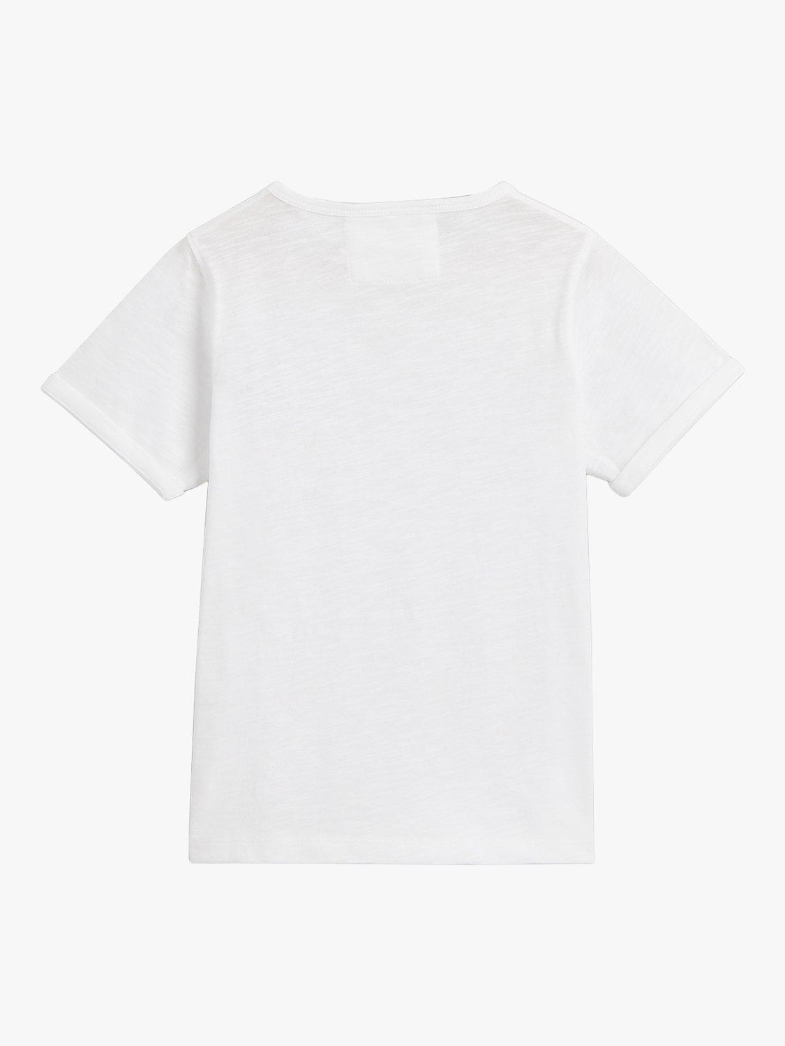 Product image 2 of 4, which shows Whistles Kids' Organic Cotton Monster Embroidered T-Shirt, White, 3-4 years