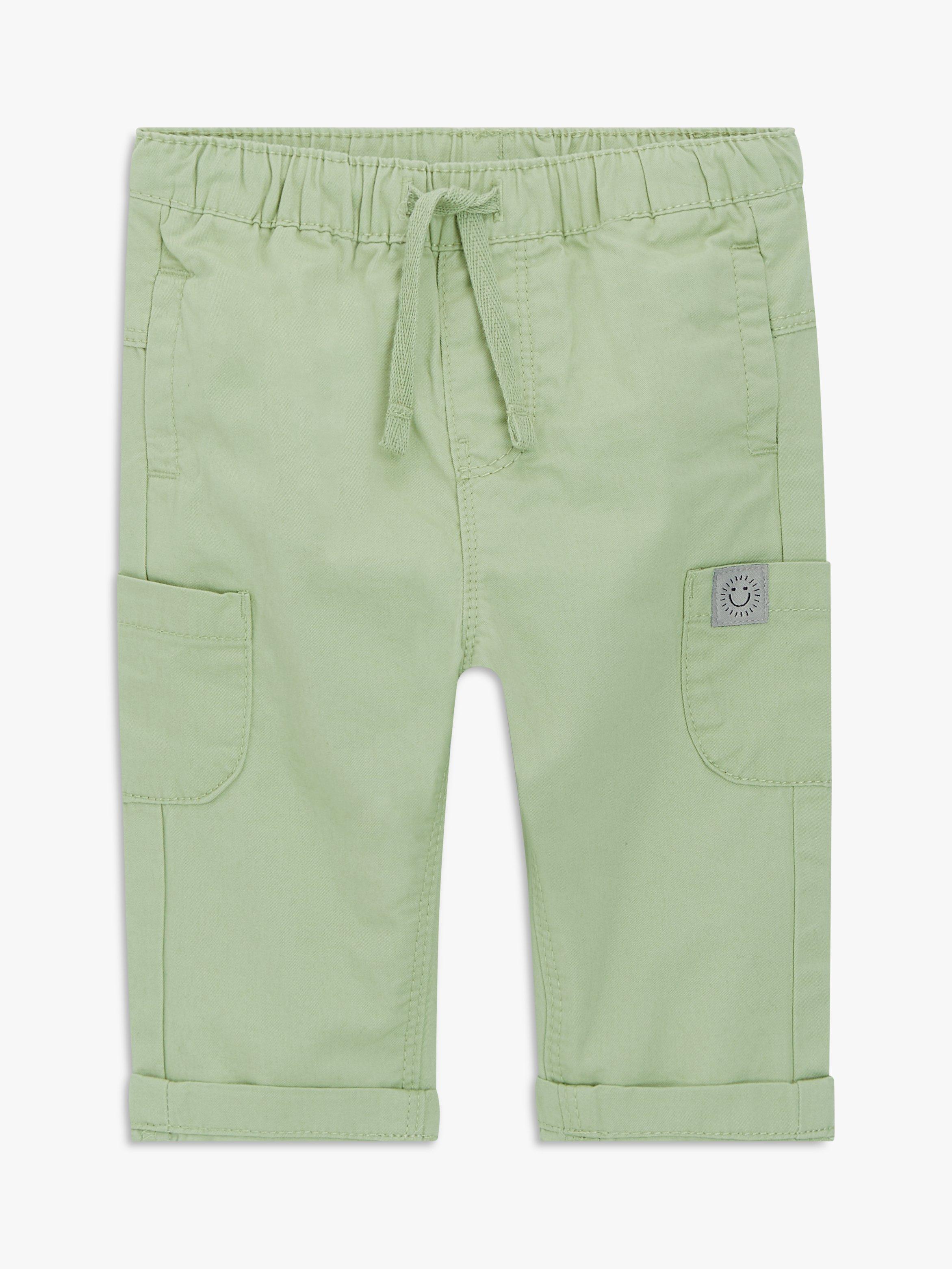 John Lewis Baby Twill Cargo Trousers, Khaki