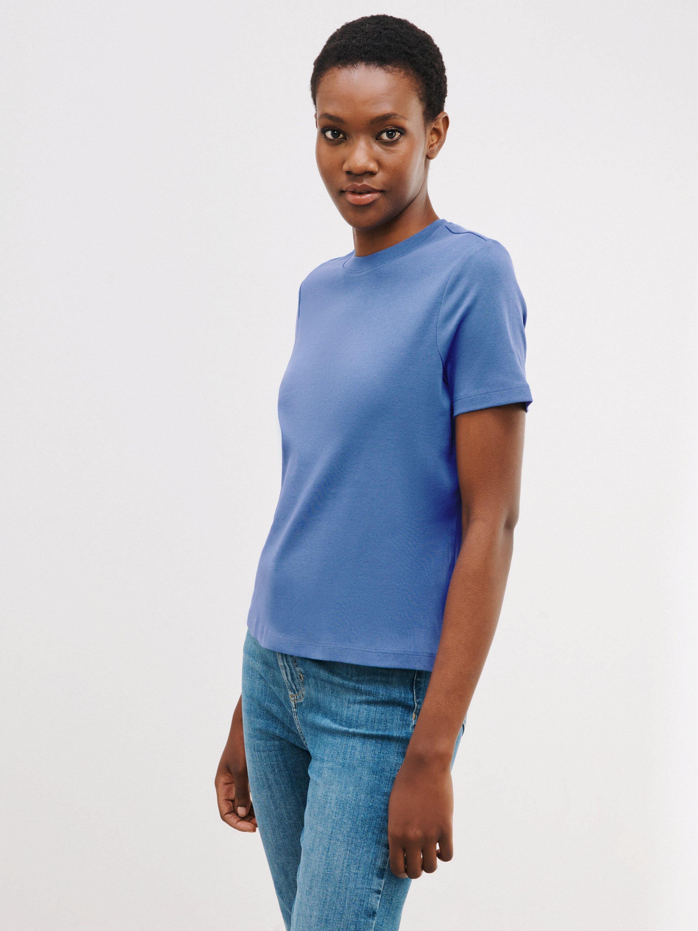 John Lewis Organic Cotton Short Sleeve Crew Neck T-Shirt, Blue