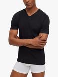 HUGO BOSS Embroidered Logo Cotton V-neck T-shirt, Pack of 3