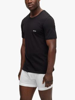 BOSS Cotton Crew Neck Lounge T-Shirts, Pack of 3 - view 2, White/Navy/Black