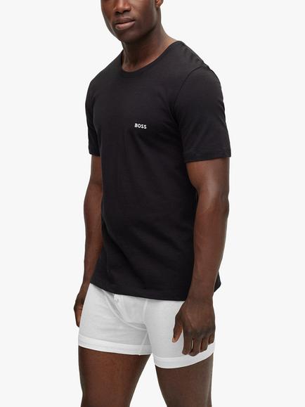BOSS Cotton Crew Neck Lounge T-Shirts, Pack of 3 - view 2, White/Navy/Black