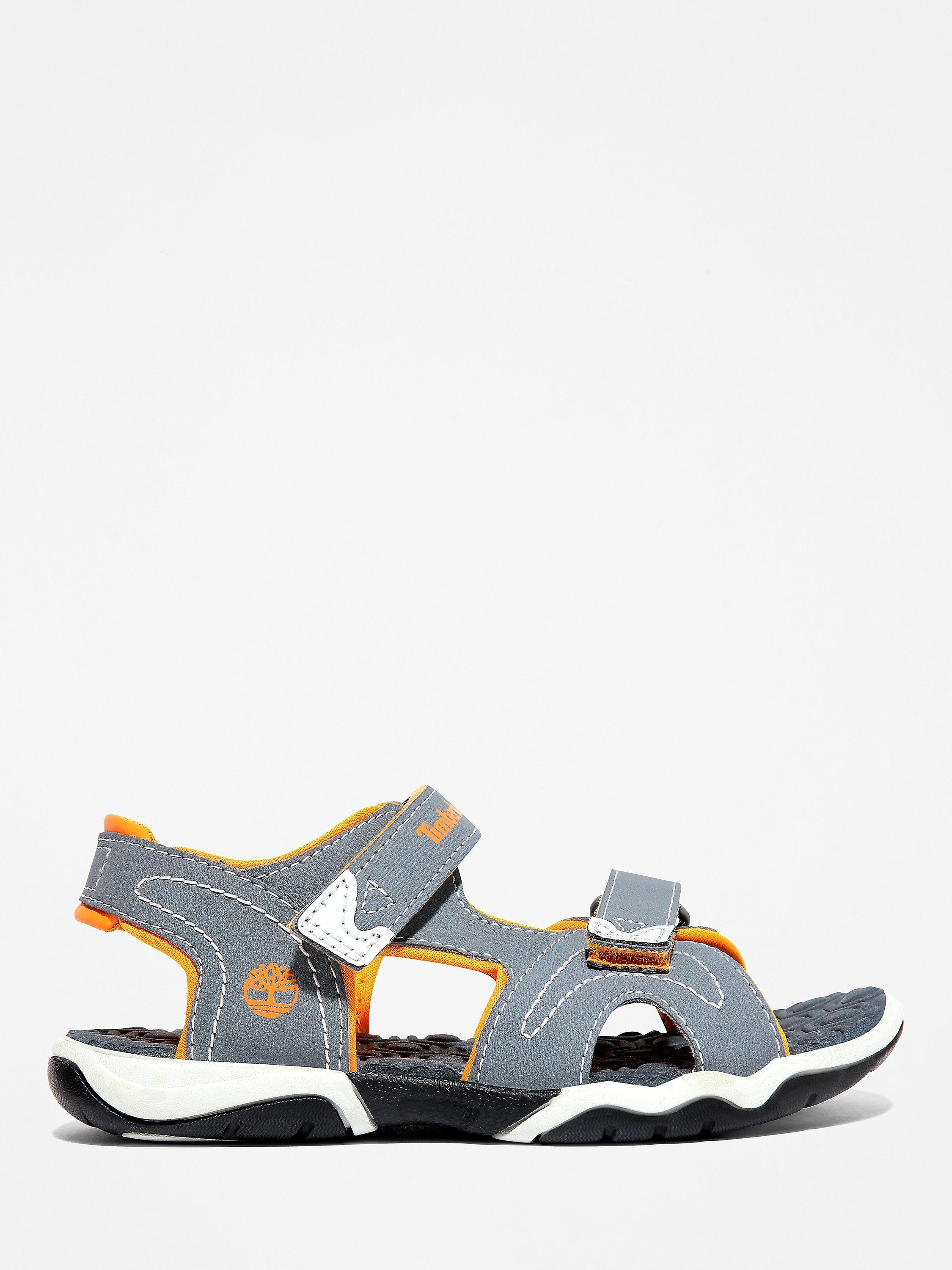 Timberland Children's Adventure Seeker Riptape Sandals, Mid Grey/Orange, 25