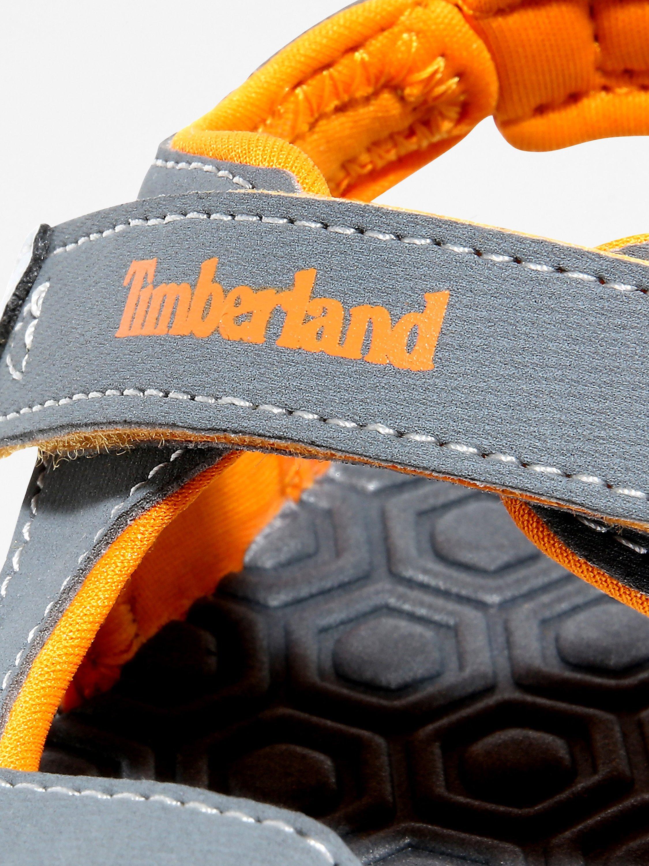 Timberland Children's Adventure Seeker Riptape Sandals, Mid Grey/Orange, 25