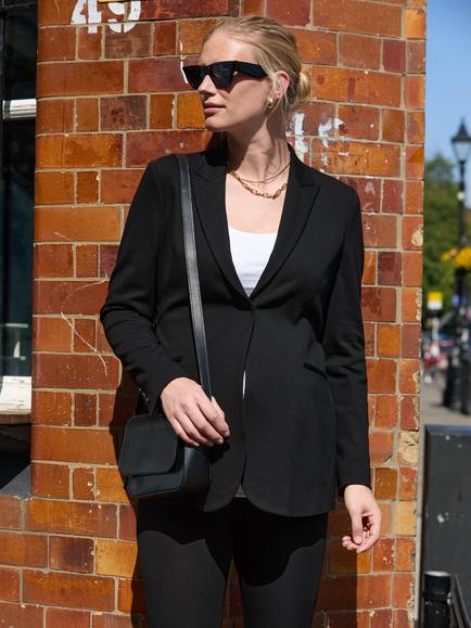 Isabella Oliver Lisbeth Maternity Blazer, Caviar Black, Caviar Black
