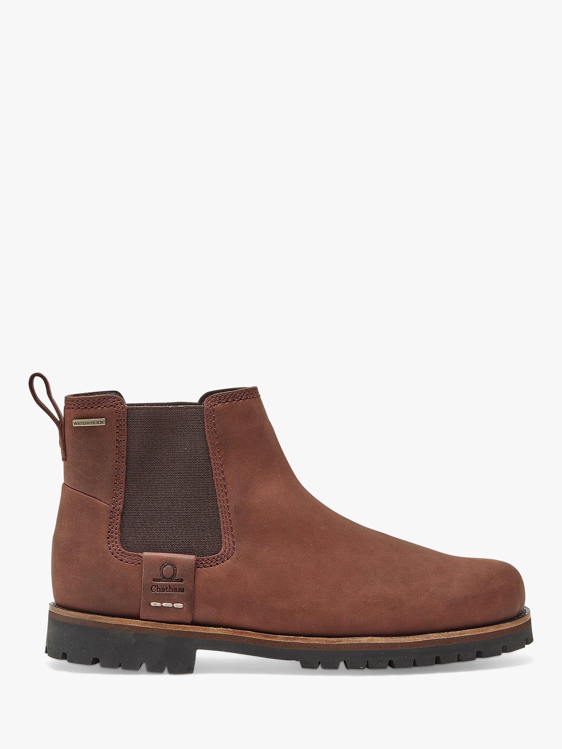 Product image 1 of 4, which shows Chatham Southill Leather Chelsea Boots, Chocolate, 6S