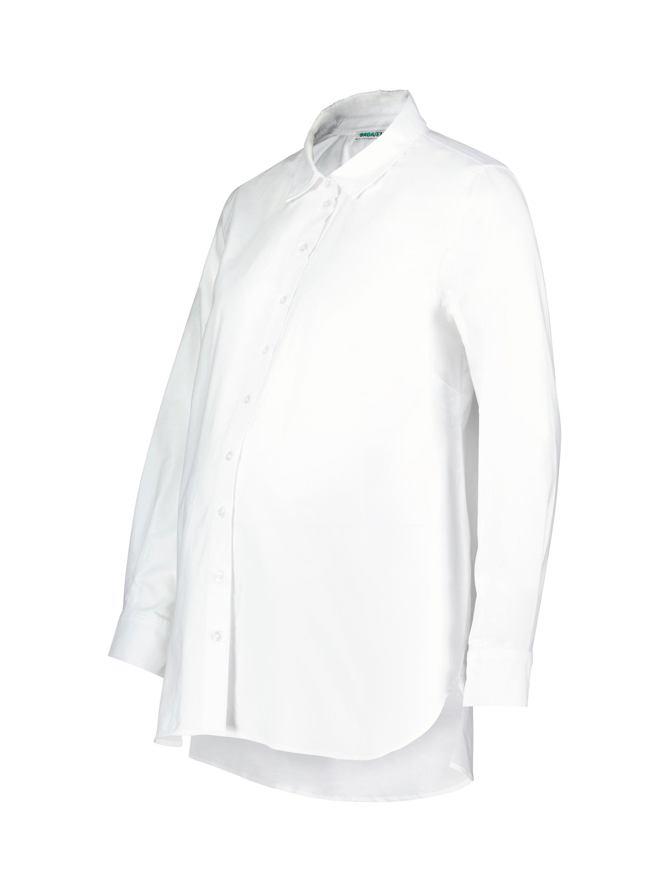 Product image 4 of 5, which shows Isabella Oliver Essentials Organic Cotton Maternity Shirt, White, 8