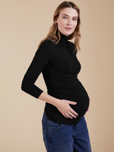 Isabella Oliver The Maternity Turtleneck Top, Caviar Black, Caviar Black