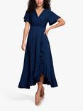 Alie Street Waterfall Maxi Wrap Dress, Navy