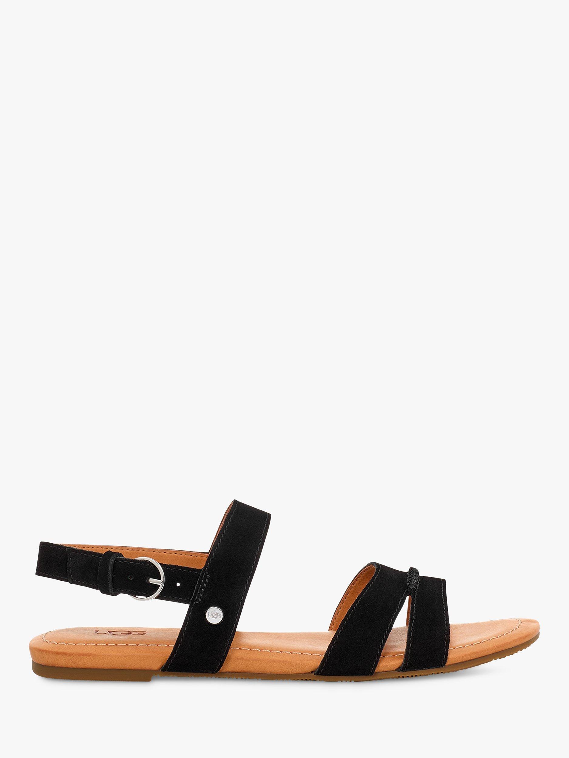 UGG Kaitie Suede Slingback Sandals, Black, 6