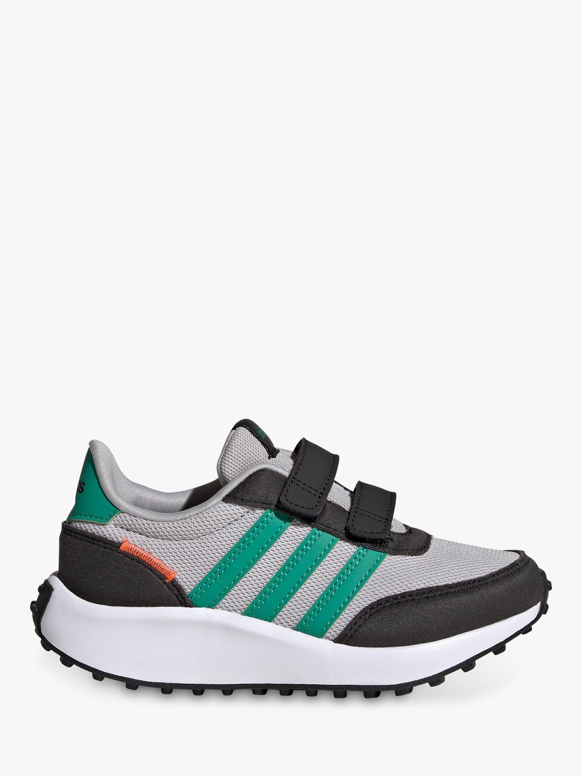adidas Kids' Run 70s Riptape Trainers, Grey Two/Court Green/Core Black