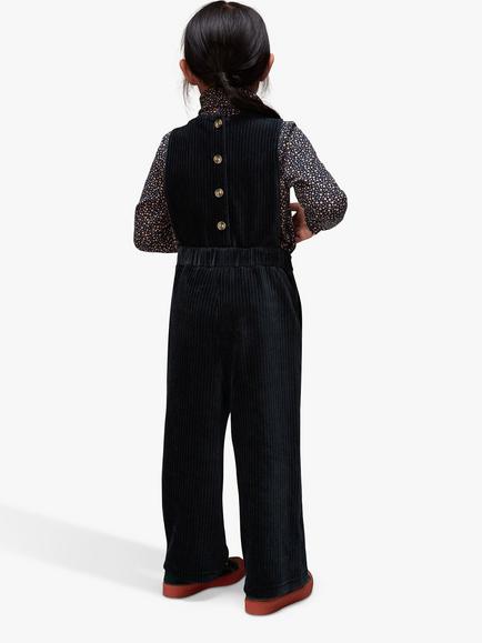 Whistles Kids' Kitty Corduroy Dungarees, Navy - view 2, Navy