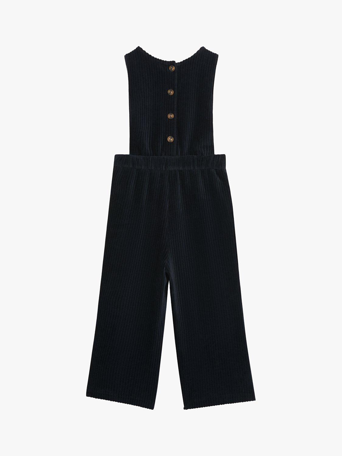 Product image 7 of 8, which shows Whistles Kids' Kitty Corduroy Dungarees, Navy, 3-4 years