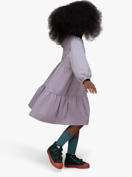 Whistles Kids' Nora Babycord Tiered Dress, Lilac - view 2, Lilac