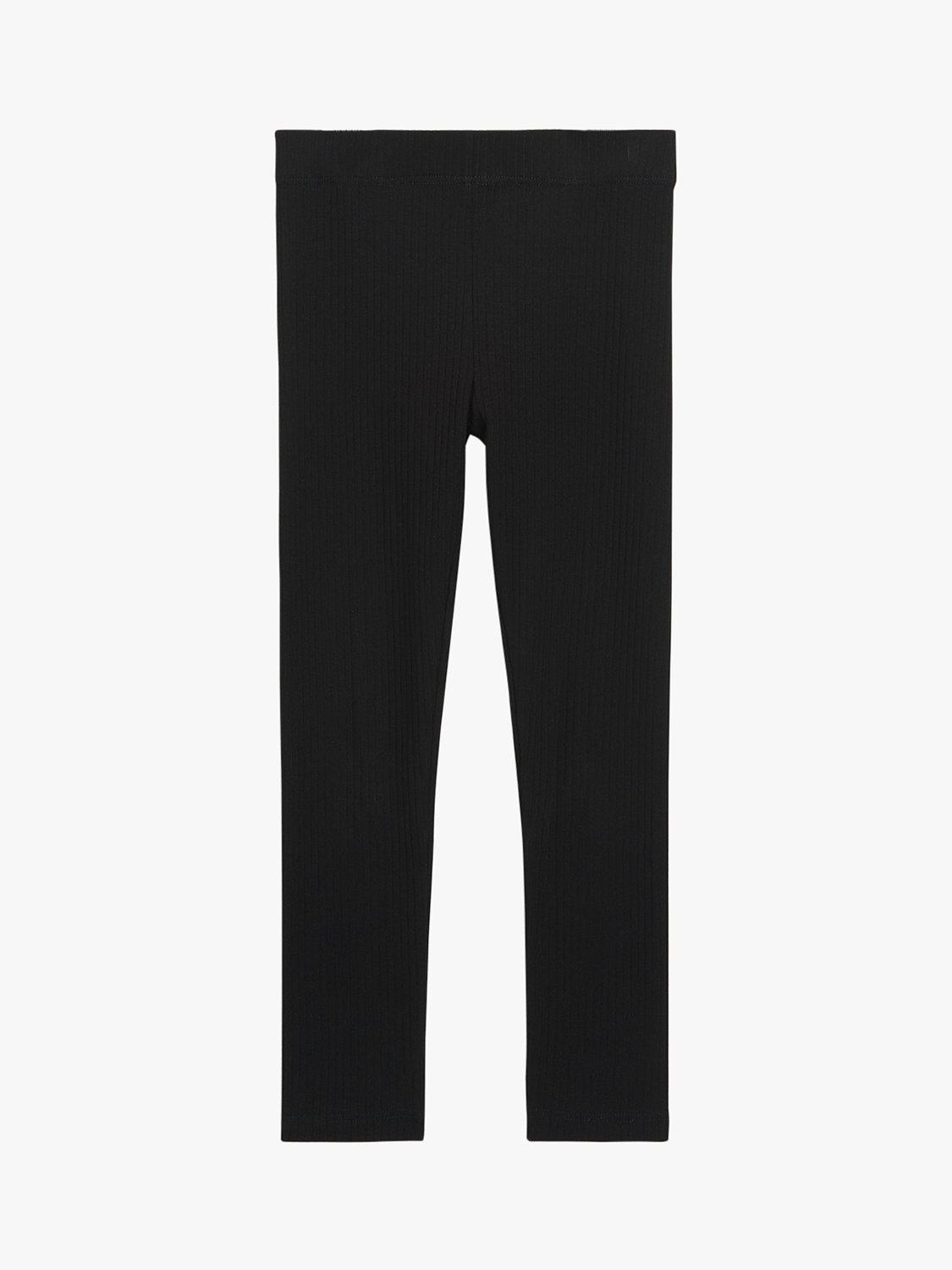 Product image 1 of 3, which shows Whistles Kids' Ribbed Leggings, Black, 3-4 years