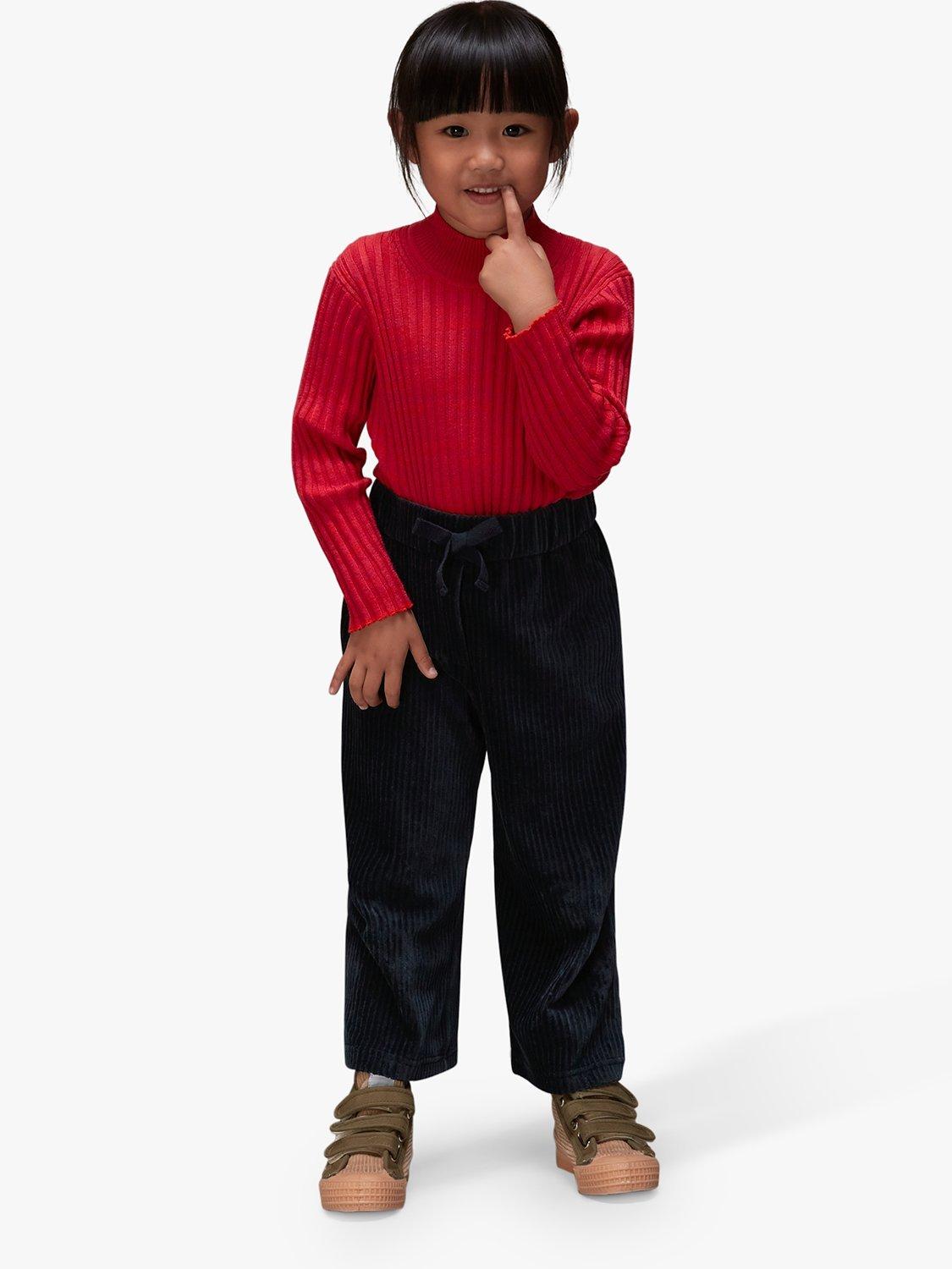Product image 1 of 7, which shows Whistles Kids' Corduroy Trousers, Navy, 3-4 years