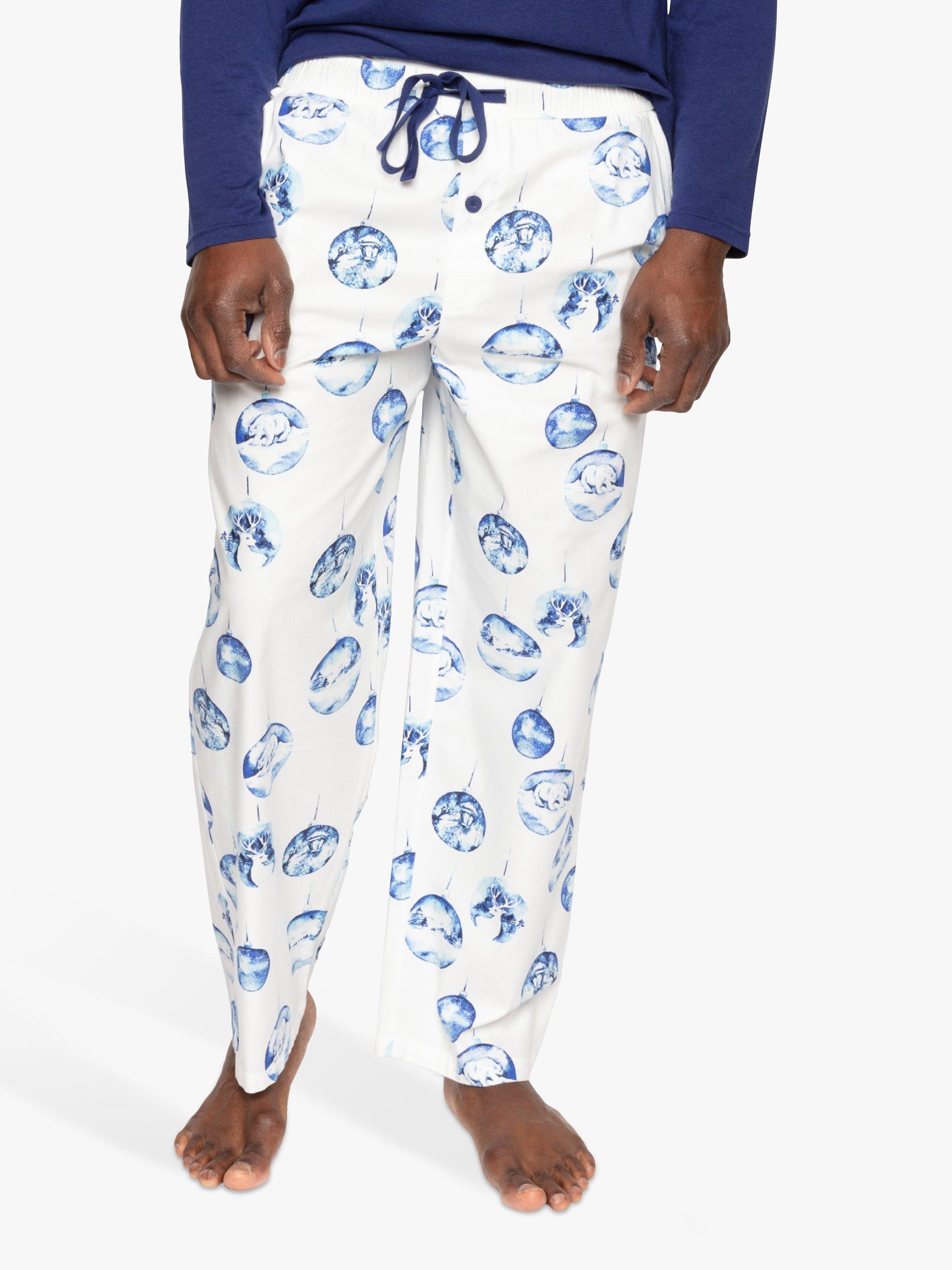 Cyberjammies Riley Bauble Print Pyjama Bottoms, Winter White