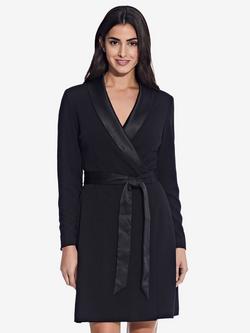 Adrianna Papell Crepe Tuxedo A-Line Dress, Black, Black