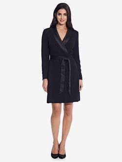 Adrianna Papell Crepe Tuxedo A-Line Dress, Black - view 2, Black
