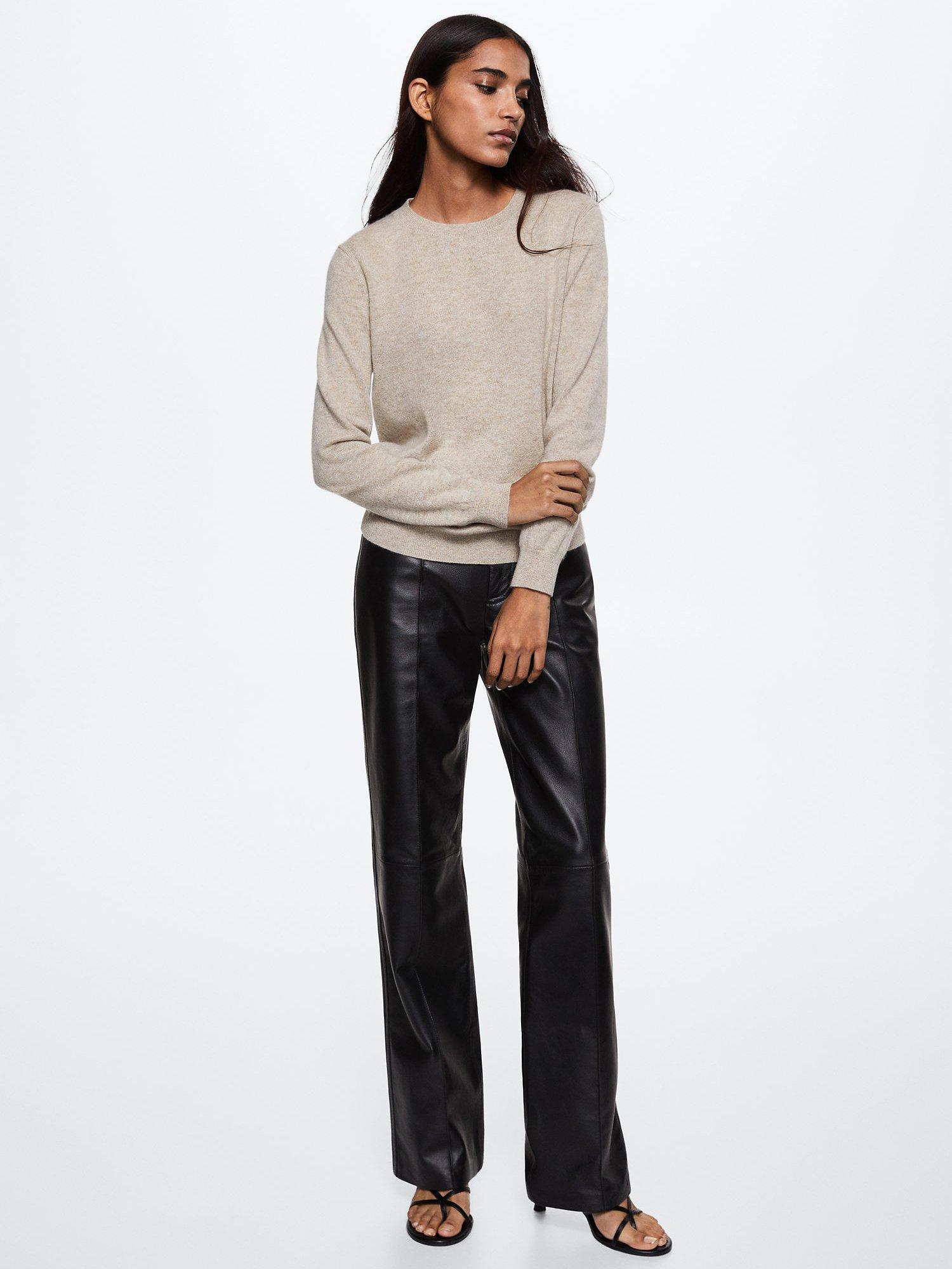 Mango Bahia Cashmere Jumper, Light Pastel Grey, M