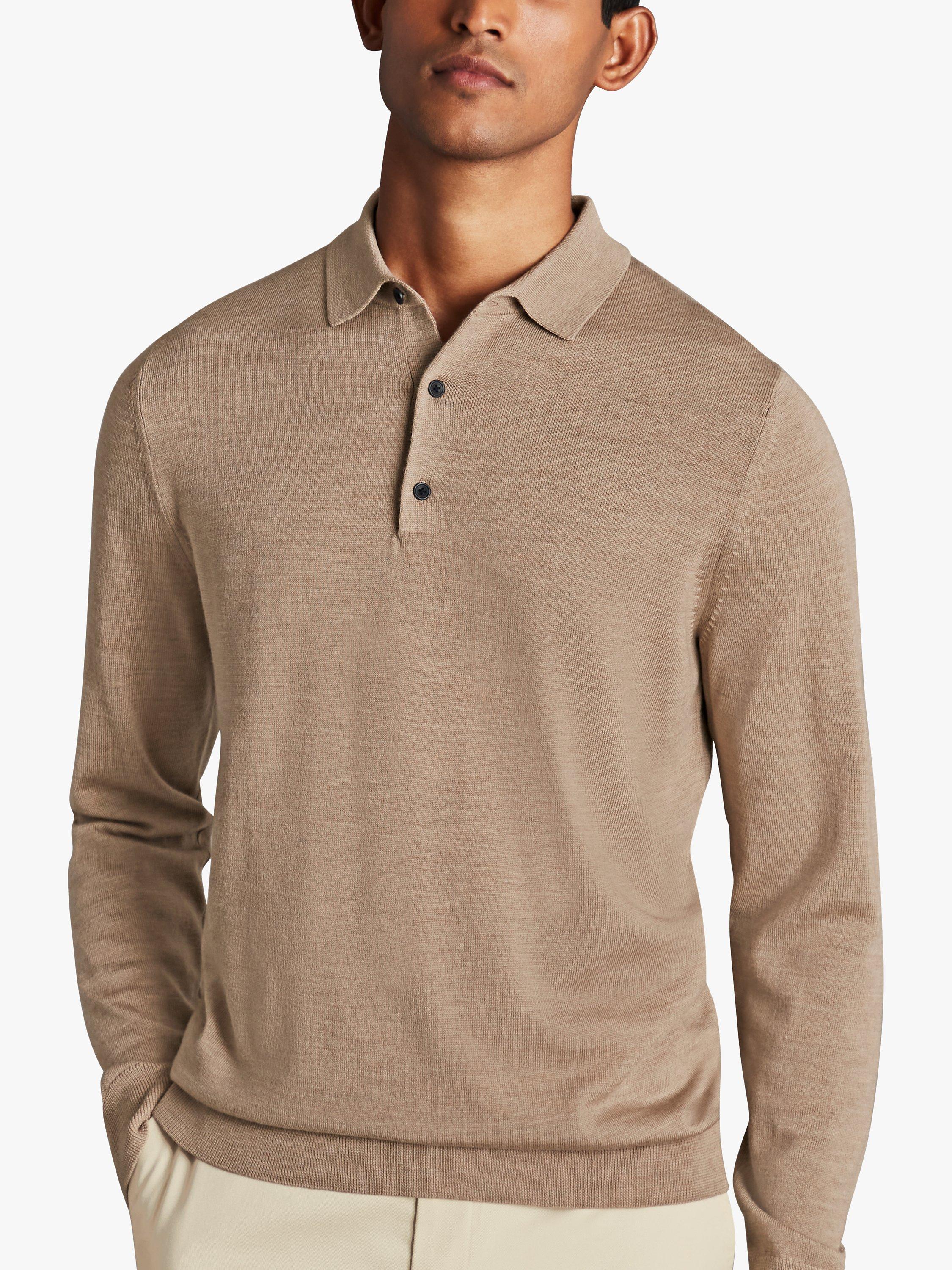 Charles Tyrwhitt Merino Wool Polo Neck Jumper, Oatmeal