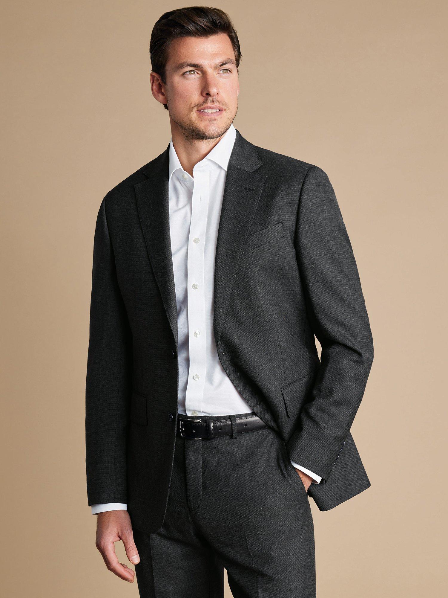 Charles Tyrwhitt SF Ultimate Performance End-on-End Suit Jacket, Charcoal Grey