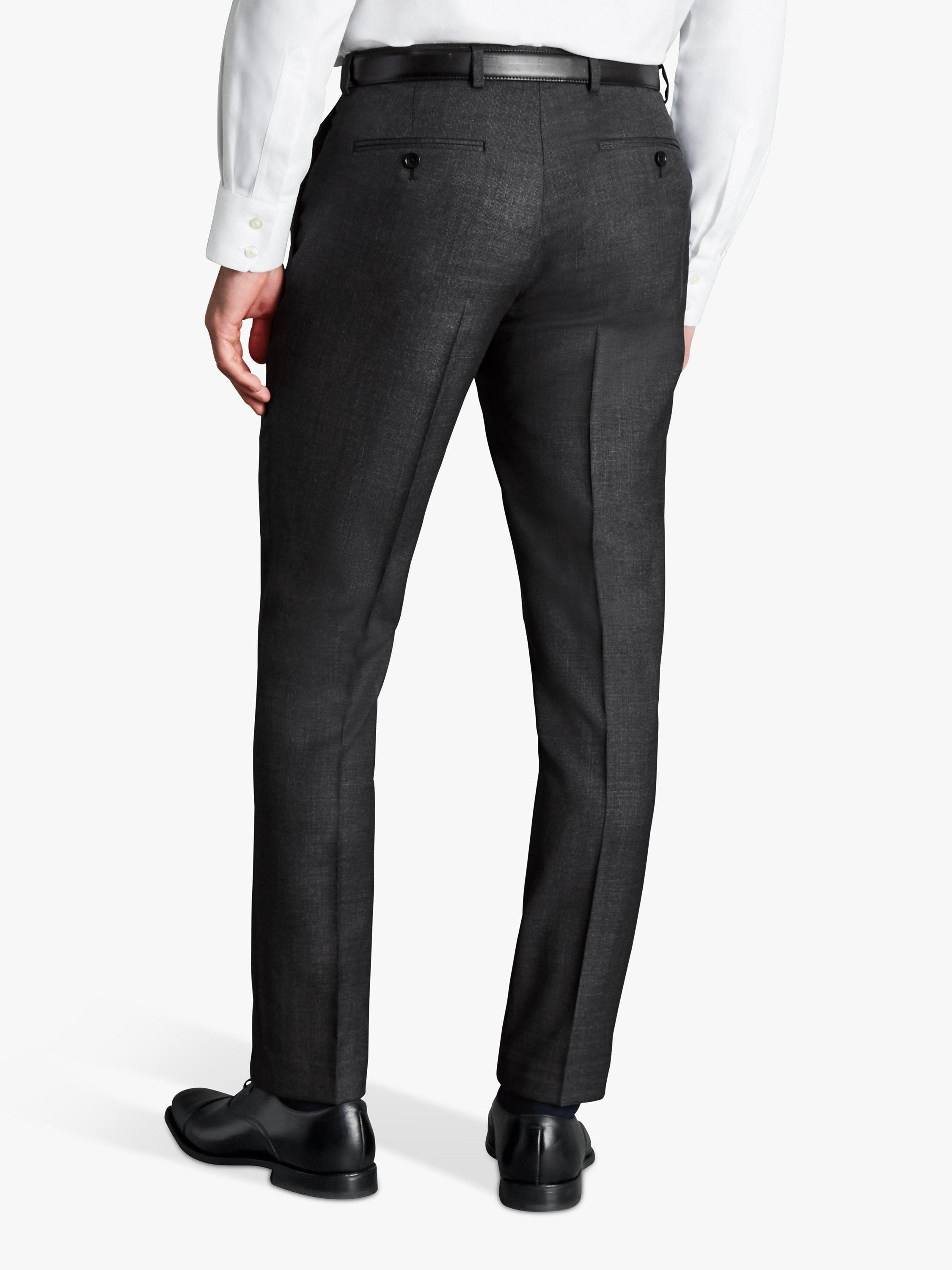 Product image 2 of 7, which shows Charles Tyrwhitt SF Ultimate Performance End-on-End Suit Trousers, Charcoal Grey, 38L