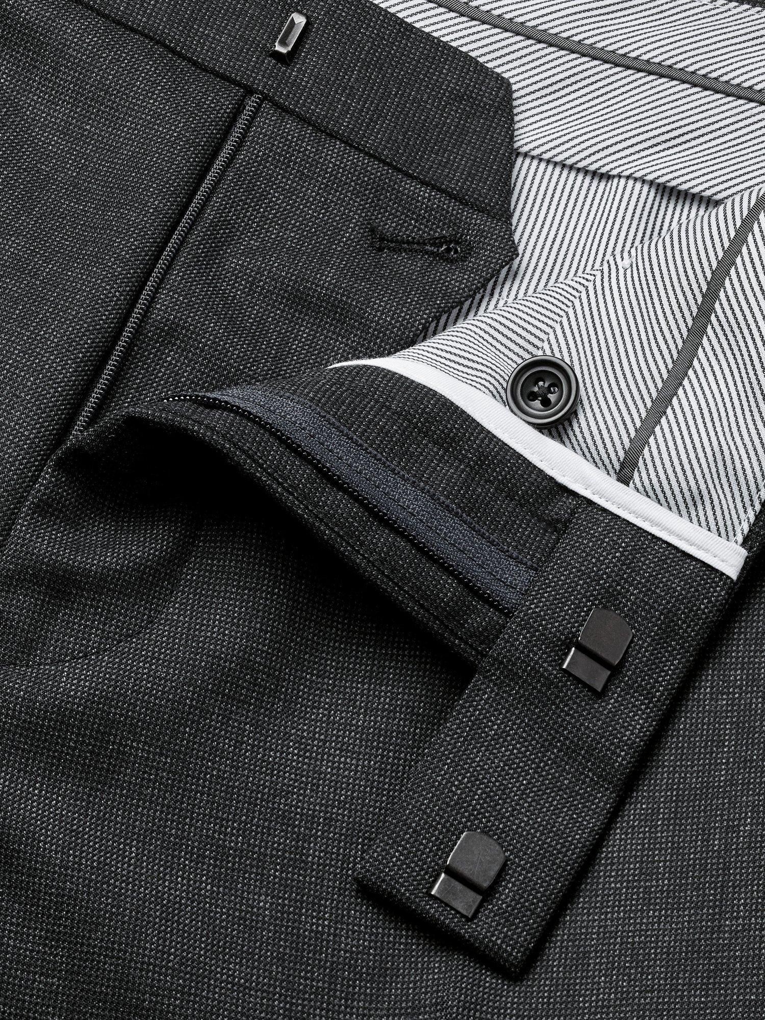 Product image 3 of 7, which shows Charles Tyrwhitt SF Ultimate Performance End-on-End Suit Trousers, Charcoal Grey, 38L