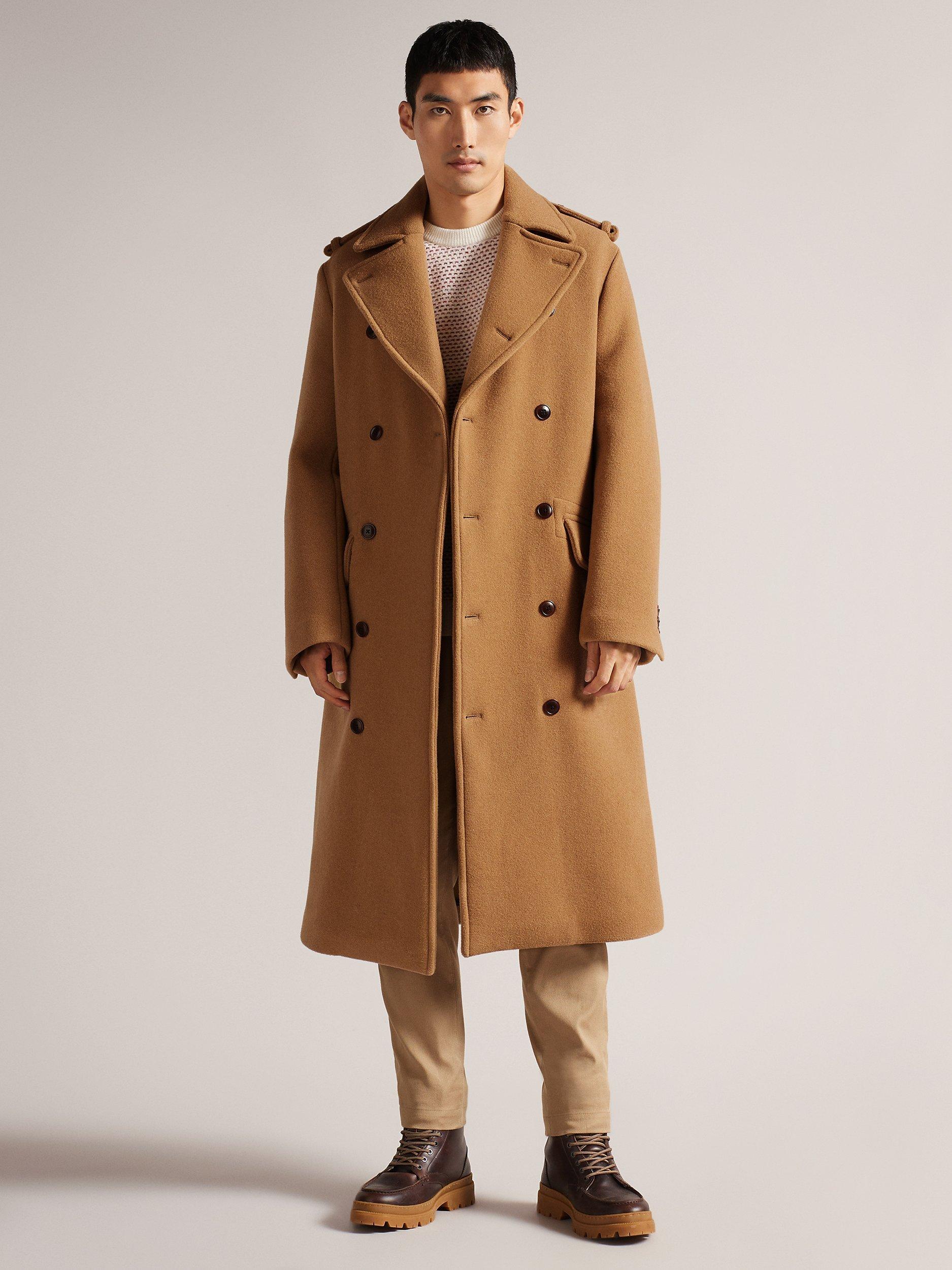 Ted Baker Ockley Military Overcoat, Camel