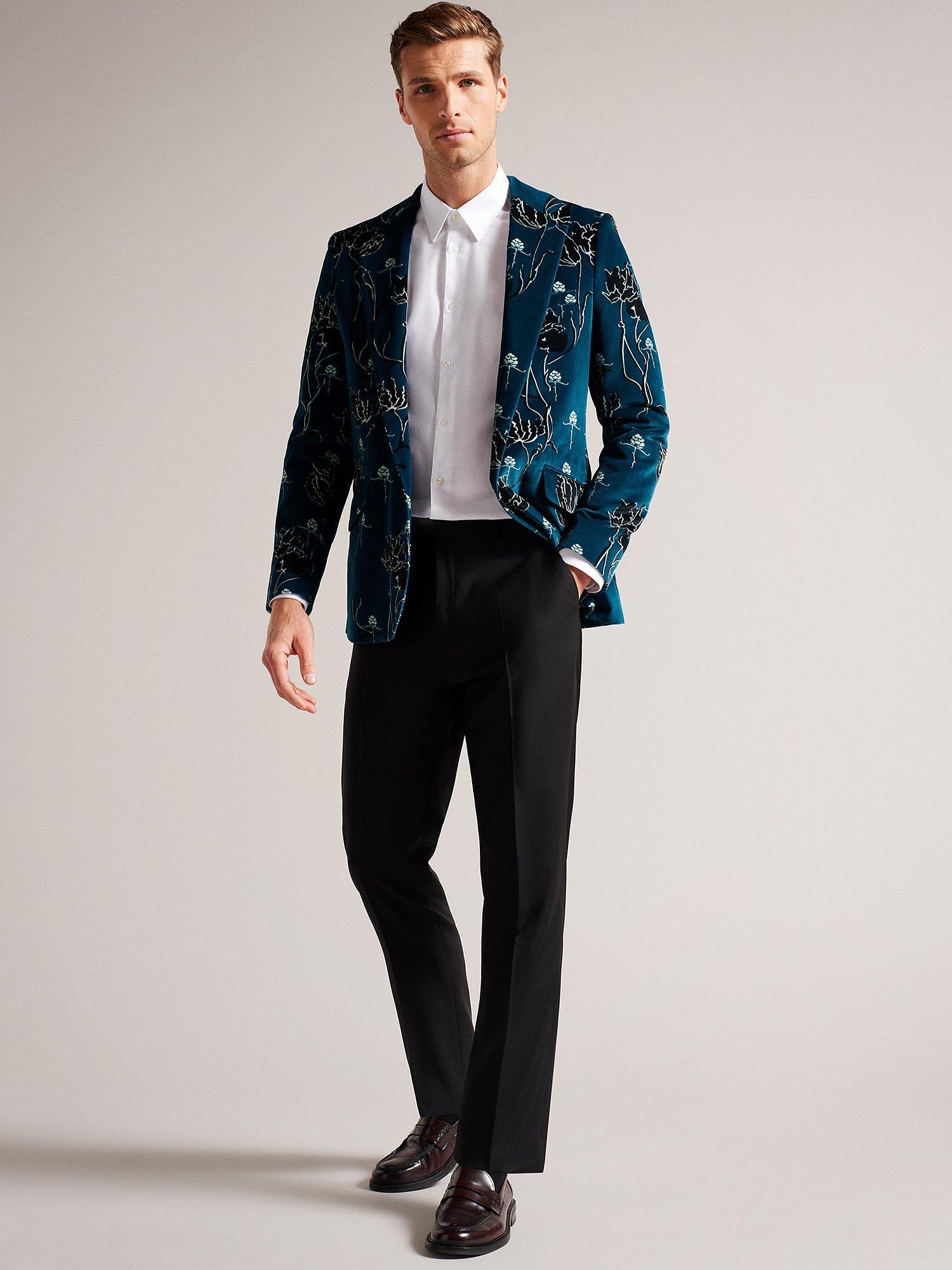 Ted Baker Lothian Straight Fit Wool Tonic Trousers, Black, 28R
