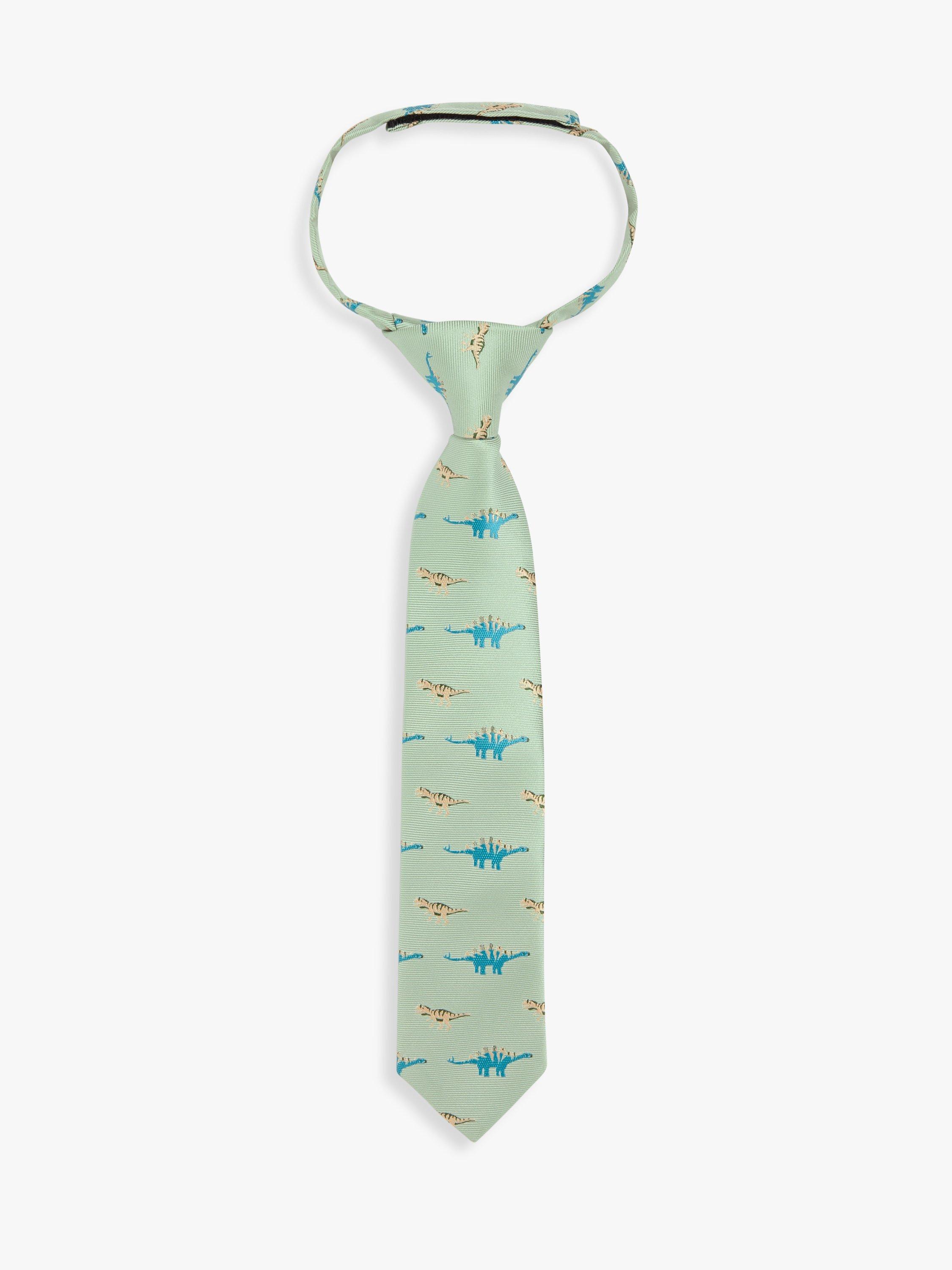 John Lewis Kids' Dino Neck Tie, Green/Blue 