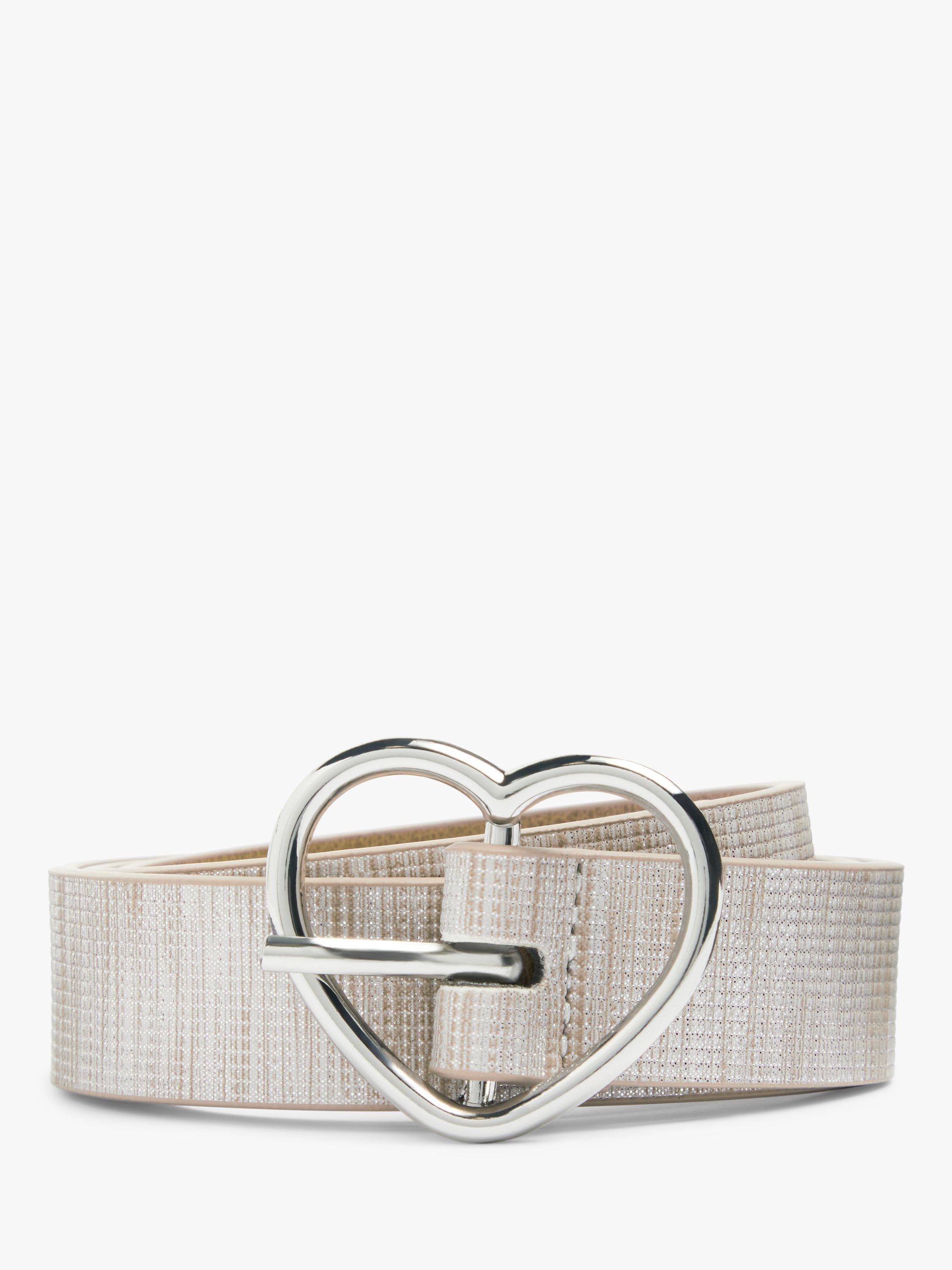 John Lewis Kids' Shimmer Heart Belt, Pink