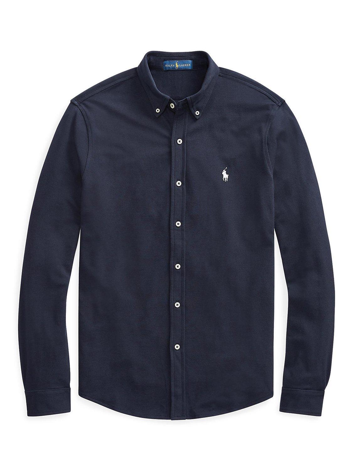 Product image 4 of 5, which shows Polo Ralph Lauren Featherweight Mesh Oxford Shirt, Aviator Navy, XS