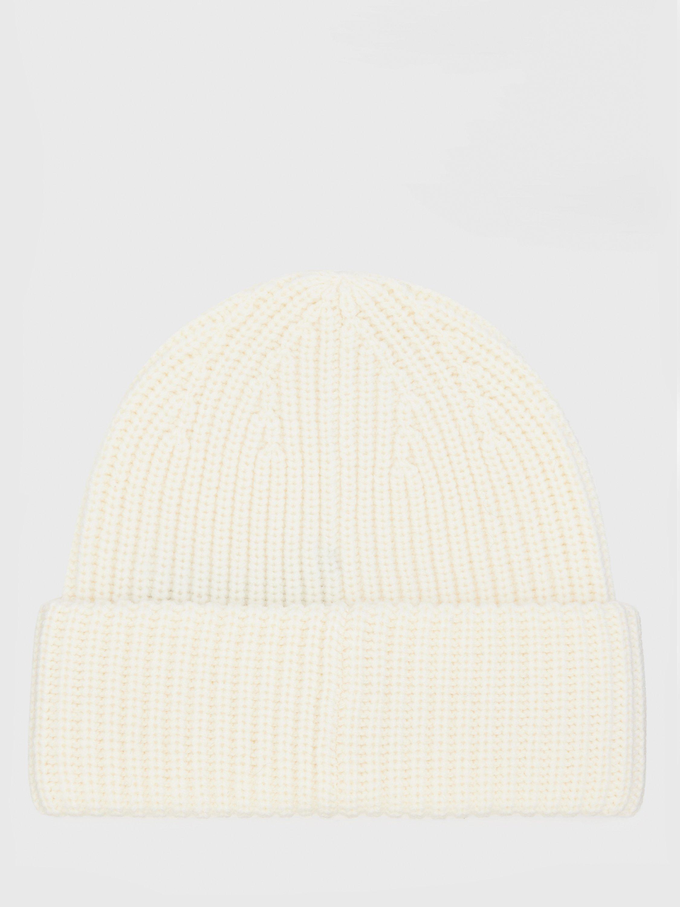 AllSaints Farren Wool Blend Beanie Hat, Ivory