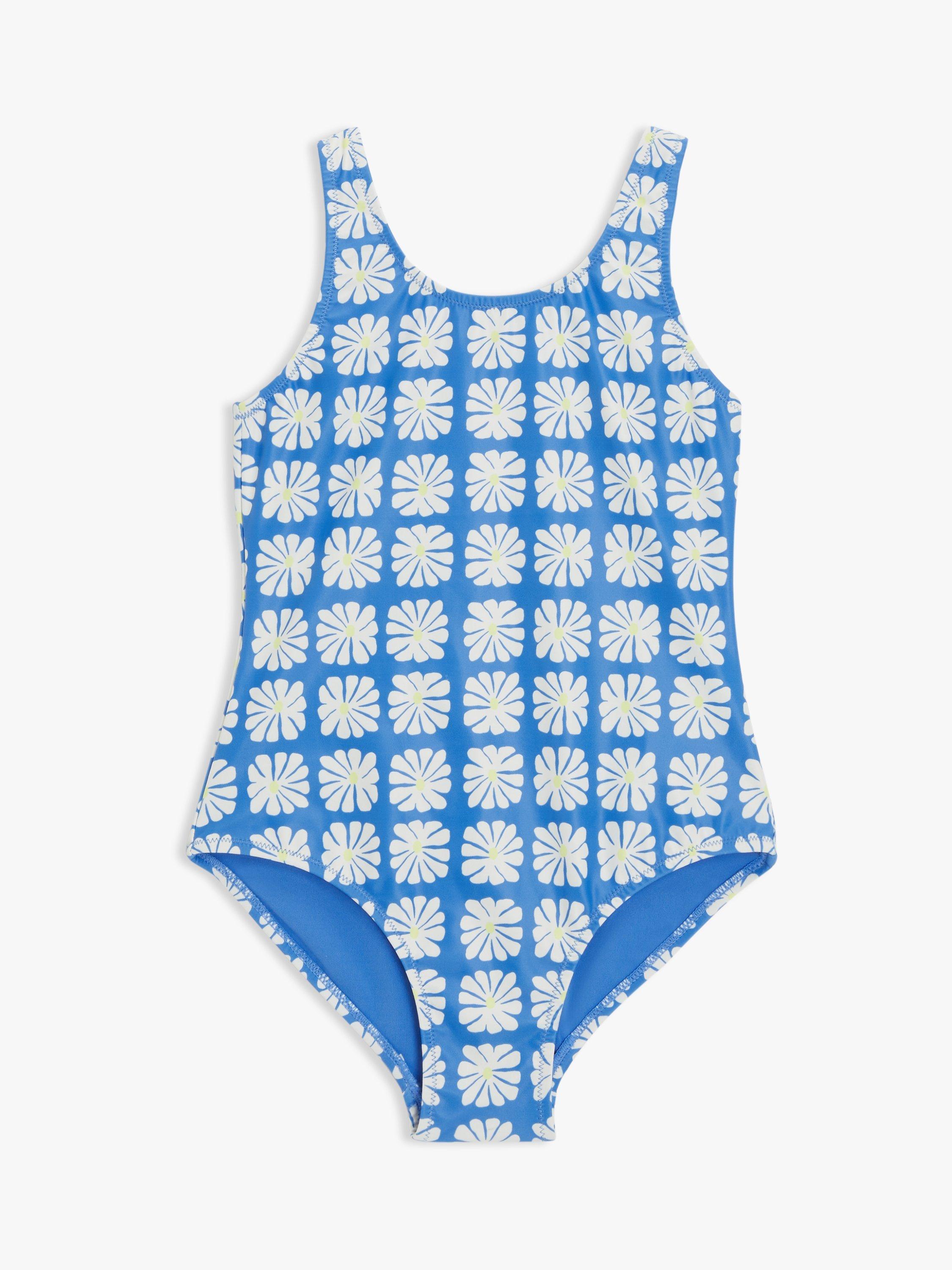 John Lewis ANYDAY Kids' Cosmo Floral Swimsuit, Blue